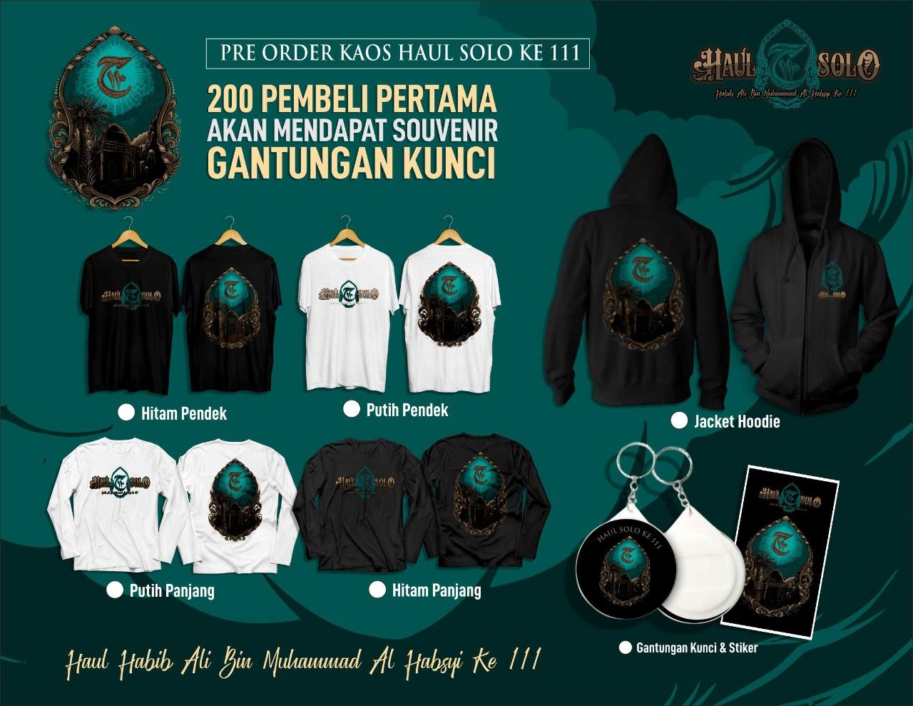 Pre Order Kaos Haul Solo Haul Habib Ali bin Muhammad Al Habsyi ke 111 tahun 2022