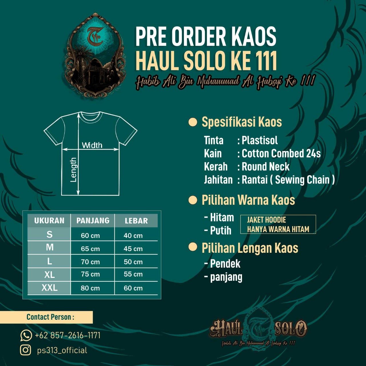 Pre Order Kaos Haul Solo Haul Habib Ali bin Muhammad Al Habsyi ke 111 tahun 2022