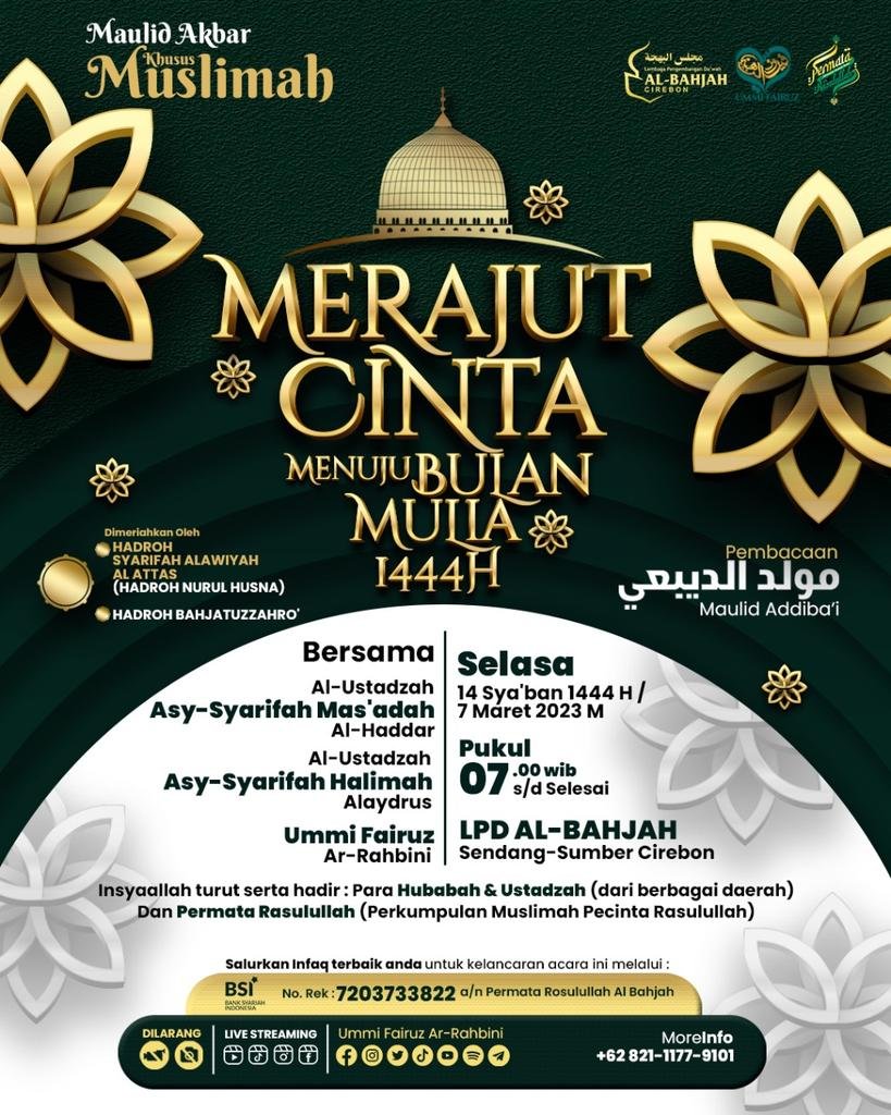 Maulid Muslimah Al Bahjah 2023 Menuju Ramadhan 1444