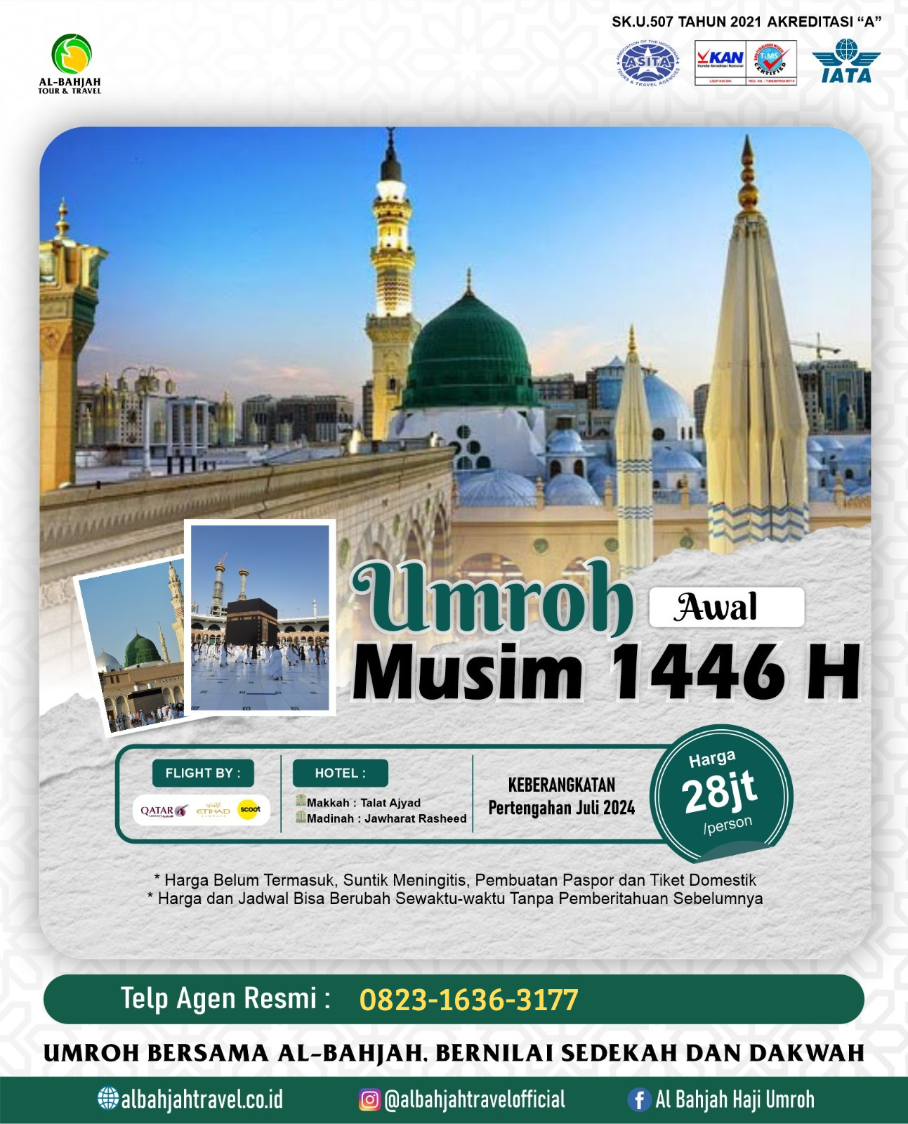hubungi agen resmi albahjah travel cirebon, daftar jadwal dan harga paket terbaik haji dan umroh
