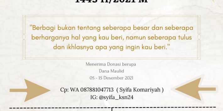 OPEN DONASI PERINGATAN MAULID NABI MUHAMMAD SAW