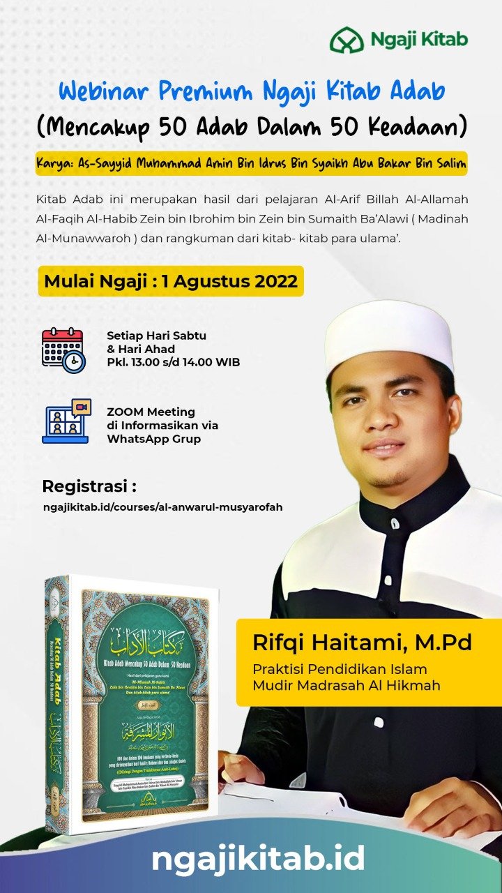 Webinar Premium Ngaji Kitab Adab segera daftar