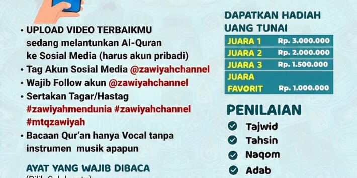 MUSABAQAH TILAWATIL QUR’AN SE-JABODETABEK: Kompetisi Online Melantunkan Al-Quran dengan Hadiah Total Rp 7.500.000!